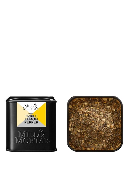 Mill & Mortar Triple Lemon Pepper kruidenmix 50 gram - voorkant 2 zwart