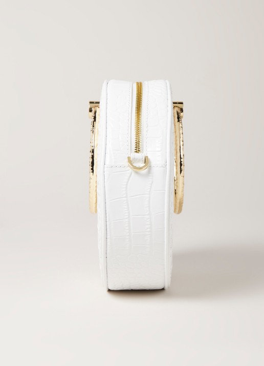 Millah crossbodytas van leer met crocostructuur - detail 5 ivoor