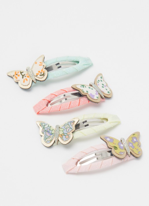 Mimi & Lula Butterfly haarclip set van 4 - voorkant 2 multicolor