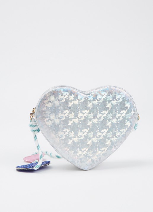 Mimi & Lula Holographic Heart crossbodytas met metallic finish