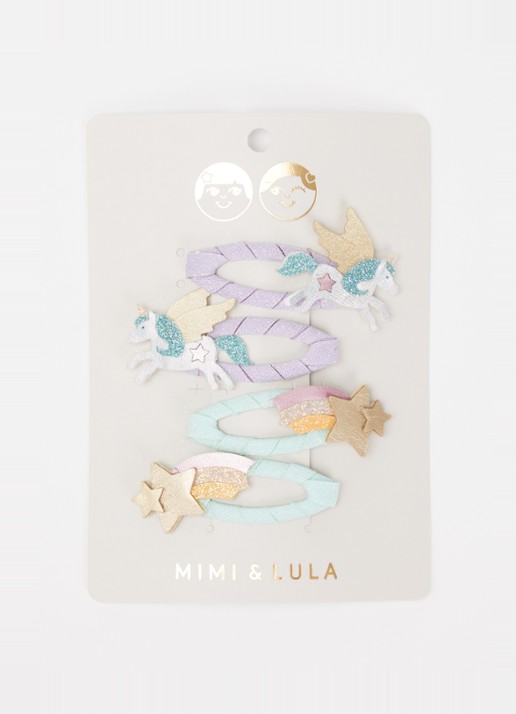 Mimi & Lula My Little Unicorn haarclip in set van 4