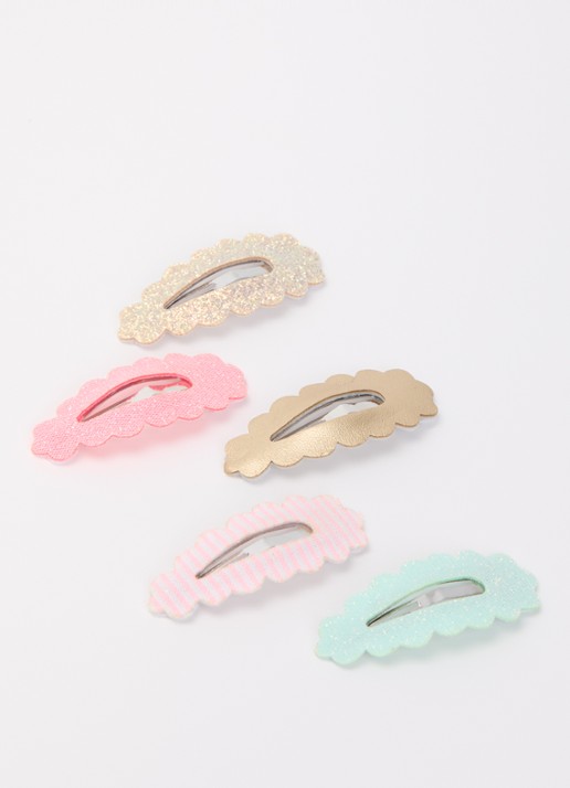 Mimi & Lula Scalloped haarclip in set van 5 - voorkant 2 multicolor