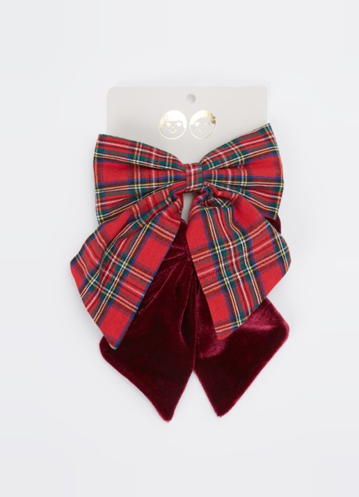Mimi & Lula Tartan Agnes Bow haarclip in set van 2