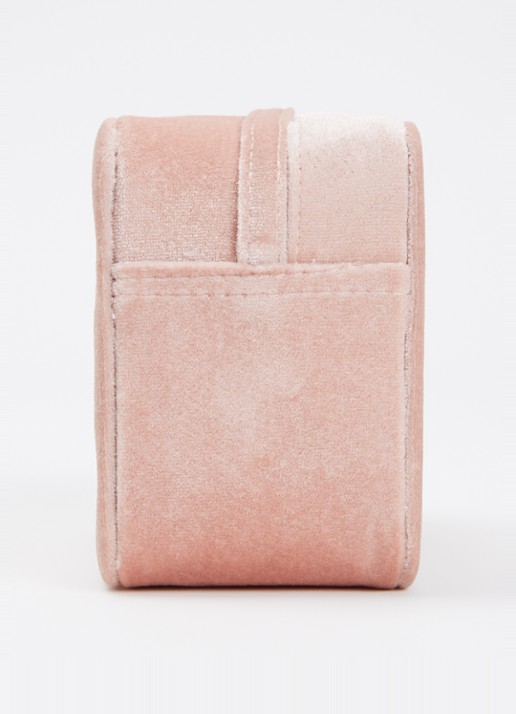 Mimi & Lula Unicorn Boxy crossbodytas van fluweel met glitter - detail 3 lichtroze