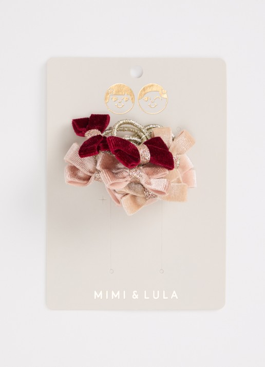 Mimi & Lula Velvet Bow set van haarelastiekjes 8-delig