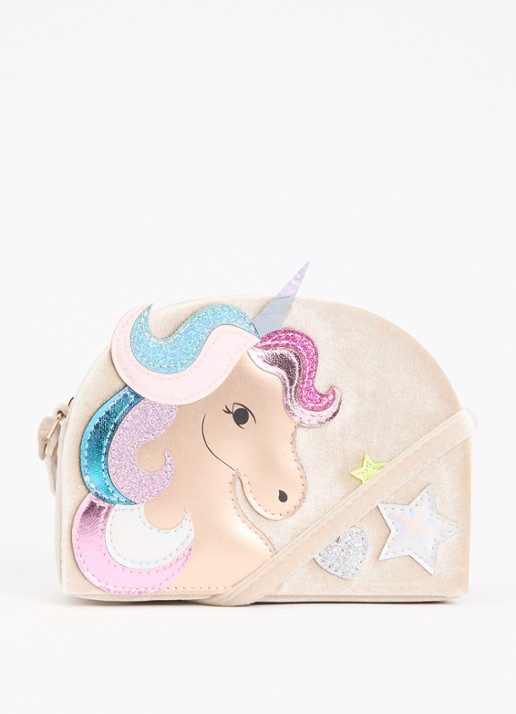 Mimi & Lula Velvet Unicorn crossbodytas met applicatie