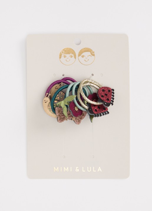 Mimi & Lula Winter Beasts Mini haarelastiekjes in set van 8