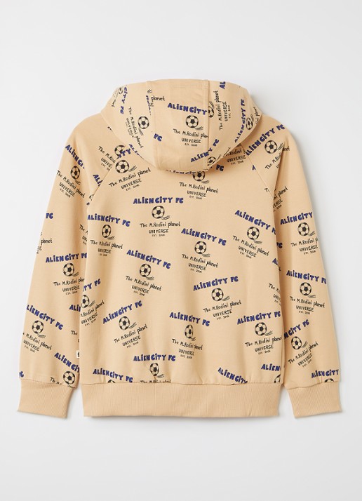 Mini Rodini Alien City vest met print - achterkant beige