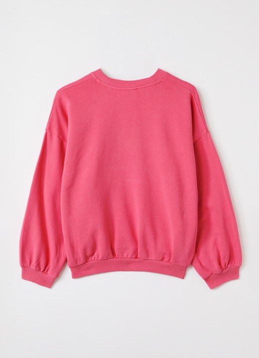 Mini Rodini Chenille sweater met borduring - voorkant 3 roze
