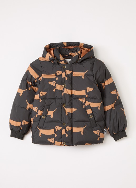 Mini Rodini Dog pufferjack met print