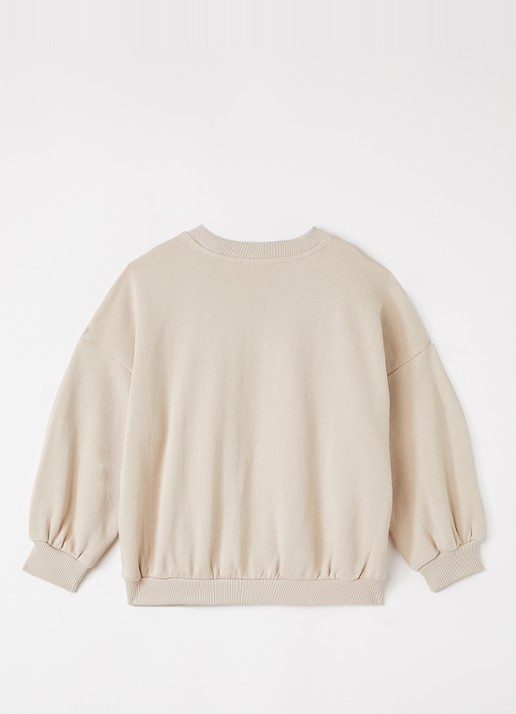 Mini Rodini Doggies sweater met borduring - detail 2 donkerbeige