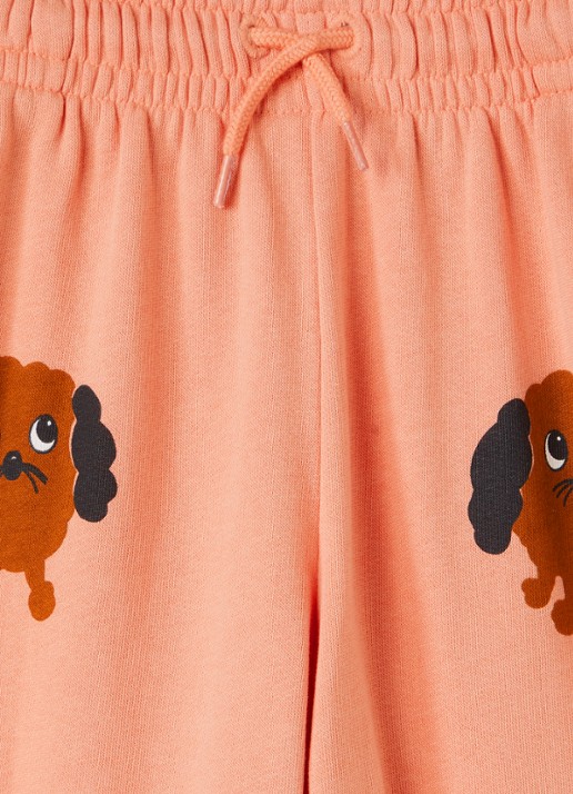Mini Rodini Doggies tapered fit joggingbroek met print - detail 2 zalmroze