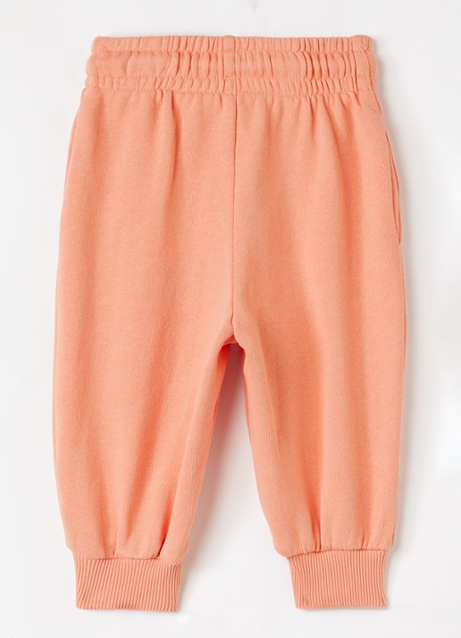 Mini Rodini Doggies tapered fit joggingbroek met print - voorkant 4 zalmroze
