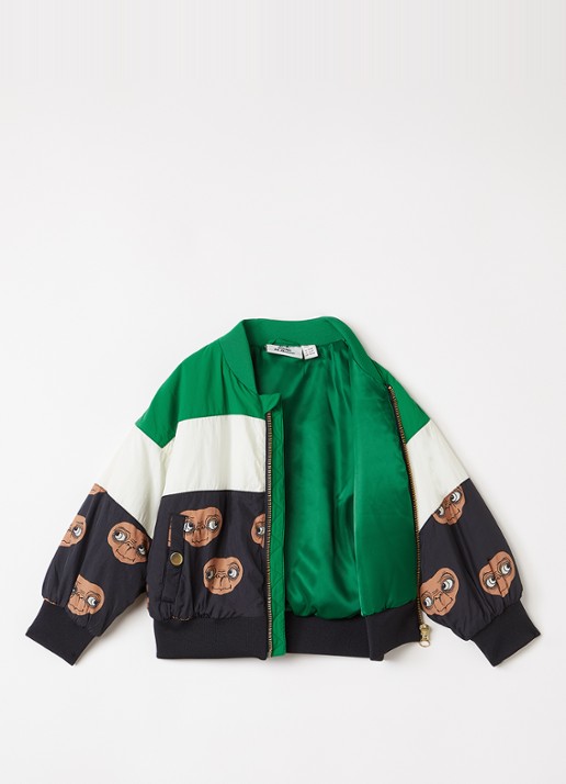 Mini Rodini E.T. bomberjack met print - voorkant 3 groen
