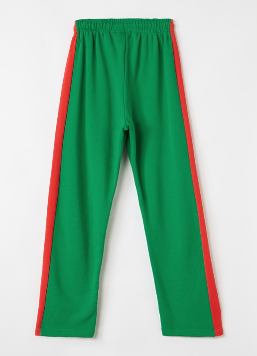Mini Rodini E.T Emb straight fit joggingbroek met borduring - voorkant 2 groen