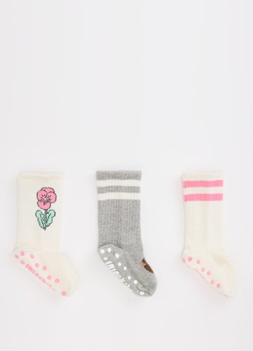 Mini Rodini Elephant Shrew sokken met anti-slip in 3-pack