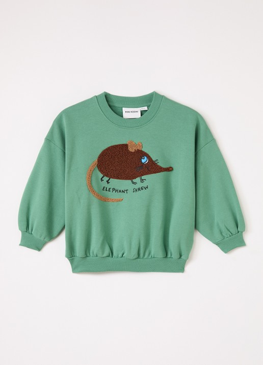Mini Rodini Elephant Shrew sweater met borduring