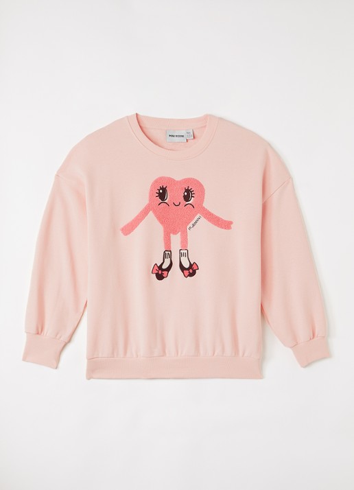 Mini Rodini Heart In Shoes sweater met borduring