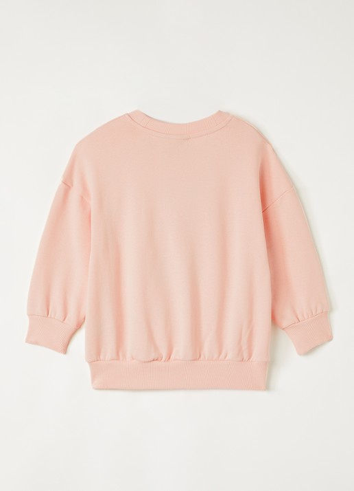 Mini Rodini Heart In Shoes sweater met borduring - detail 7 lichtroze
