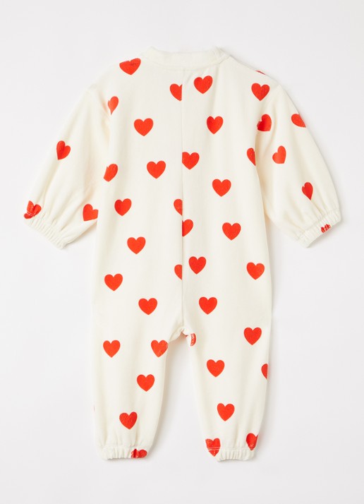 Mini Rodini Hearts babypak met print - achterkant 3 gebroken wit