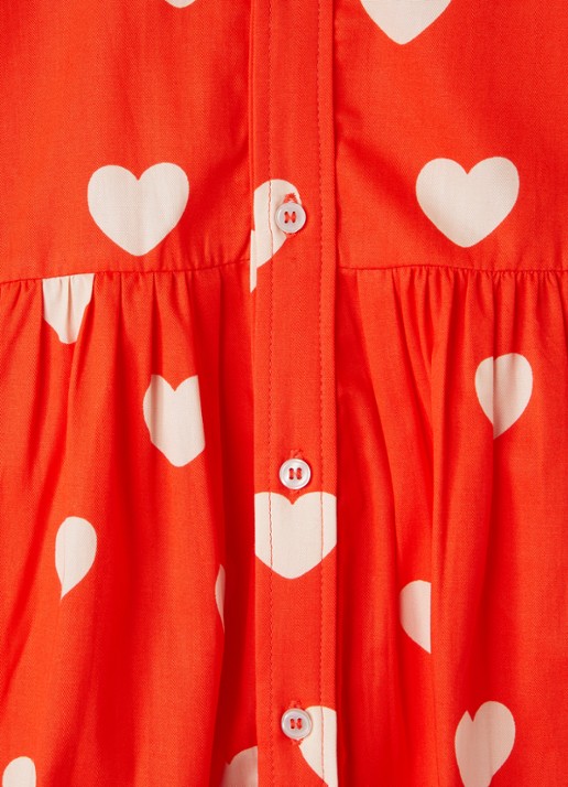 Mini Rodini Hearts blousejurk met print - detail rood