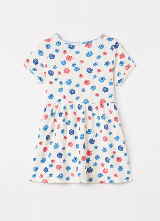 Mini Rodini Jurk met bloemenprint - voorkant 3 wit