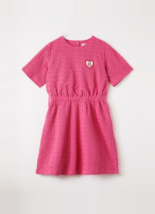 Mini Rodini Jurk met opengewerkt dessin