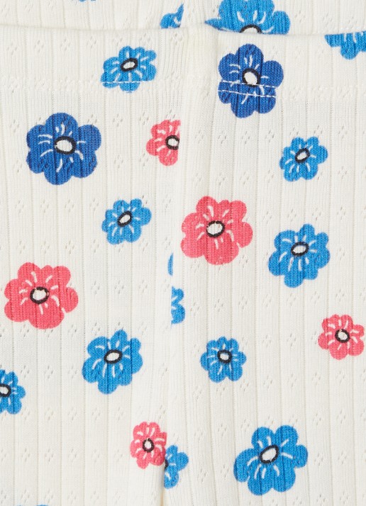 Mini Rodini Legging met bloemenprint - detail 3 gebroken wit