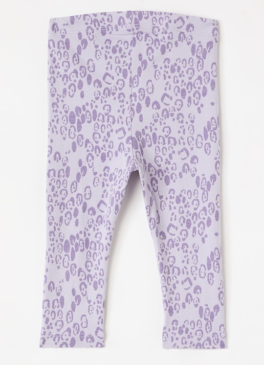 Mini Rodini Legging met panterprint - voorkant 2 paars