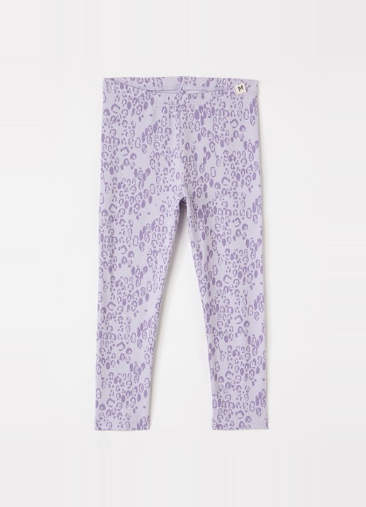 Mini Rodini Legging met panterprint - voorkant 3 paars