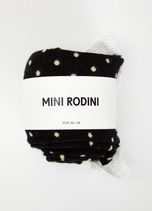 Mini Rodini Legging met stippenprint - voorkant 5 zwart