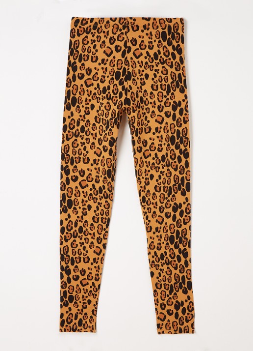 Mini Rodini Leopard legging van lyocell met panterprint - voorkant 2 oranjebruin