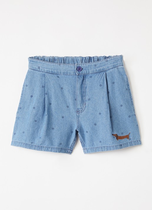 Mini Rodini Loose fit korte broek van denim met steekzakken