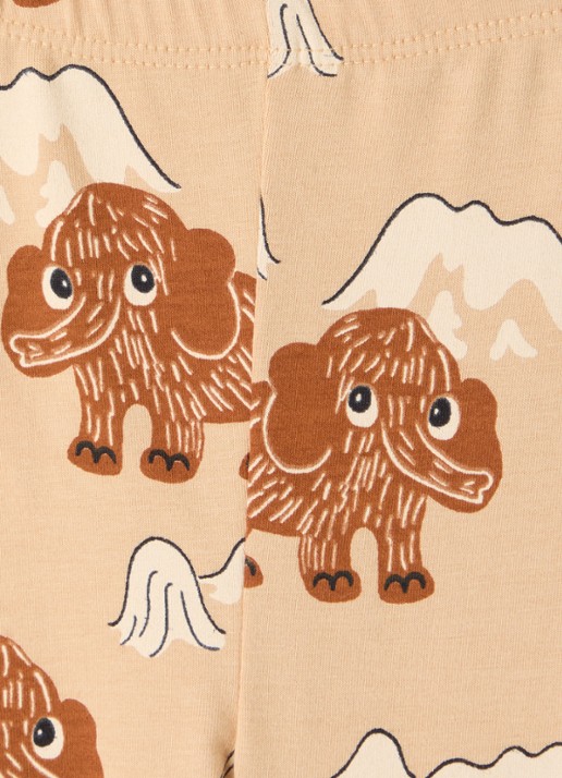 Mini Rodini Mammoth legging met print  - detail beige