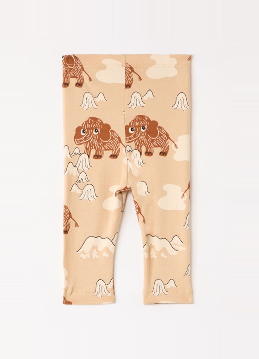 Mini Rodini Mammoth legging met print  - voorkant 4 beige
