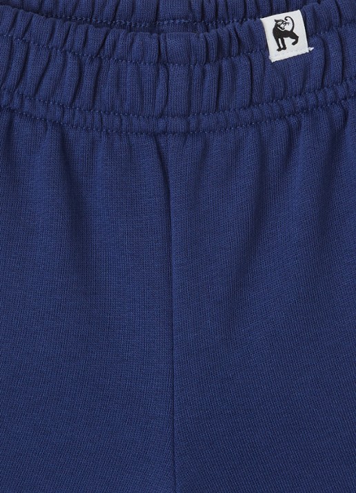 Mini Rodini Plain Piping loose fit korte joggingbroek - detail 3 indigo