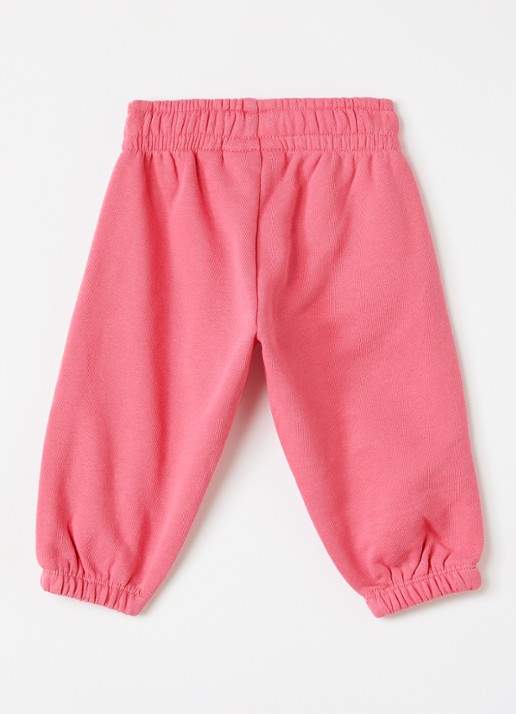 Mini Rodini Plain Piping tapered fit korte joggingbroek - voorkant 2 roze