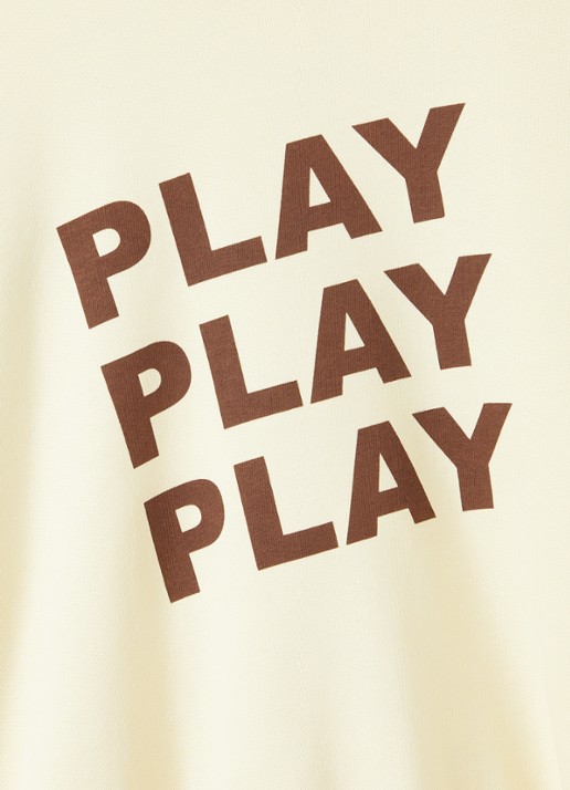 Mini Rodini Play sweater met print - detail creme