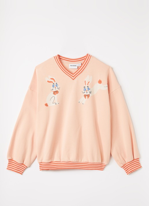 Mini Rodini Rabbits sweater met V-hals en print