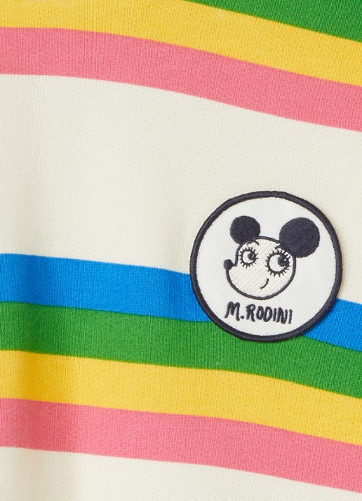 Mini Rodini Ritsratz sweater met streepprint  - detail 2 creme