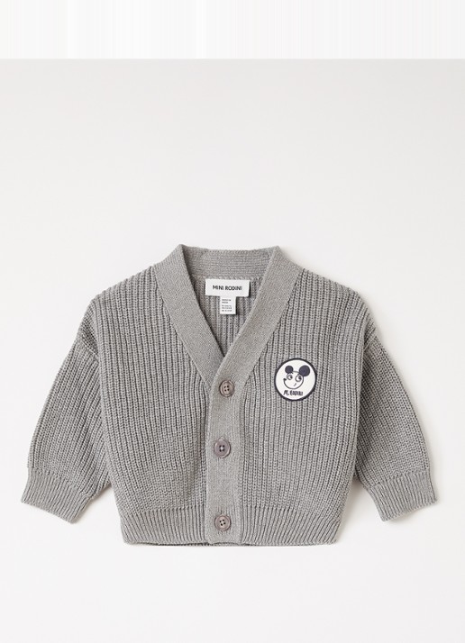 Mini Rodini Ritzrats grofgebreid vest met borduring