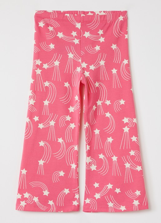 Mini Rodini Starfall flared fit legging met print - voorkant 3 roze
