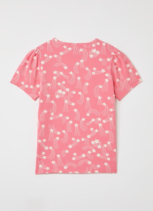 Mini Rodini Starfall T-shirt met print - voorkant 2 roze