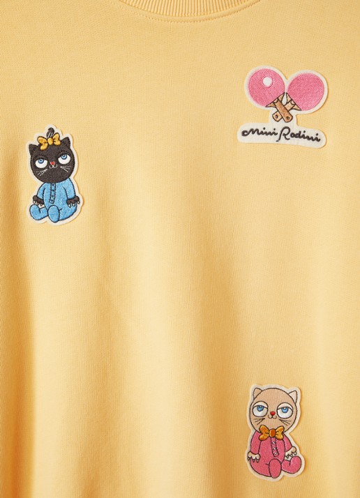 Mini Rodini Sweater met borduring - detail 3 geel