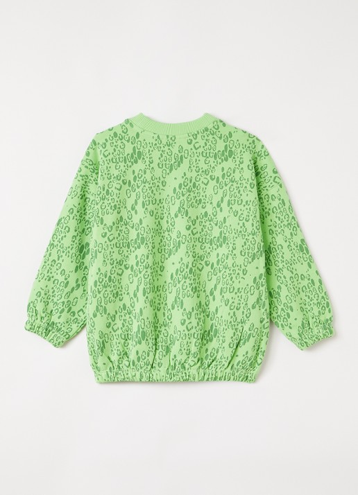 Mini Rodini Sweater met panterprint - achterkant 3 groen