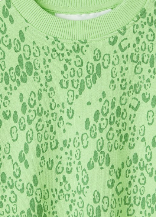 Mini Rodini Sweater met panterprint - detail 4 groen