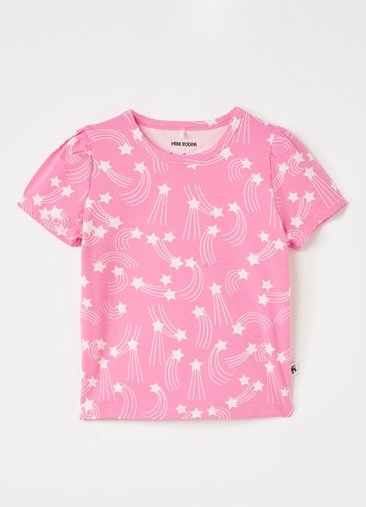 Mini Rodini T-shirt met print  - voorkant 3 roze