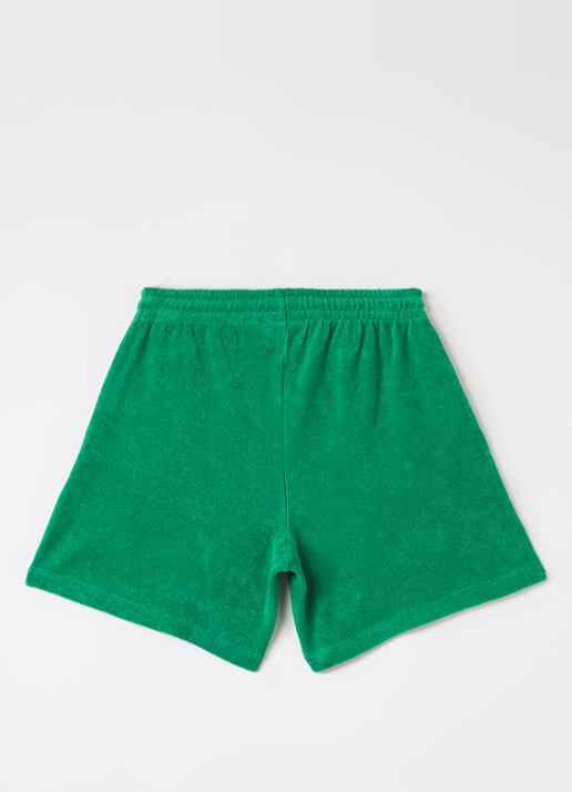Mini Rodini Table Tennis loose fit korte broek van badstof - voorkant 2 groen