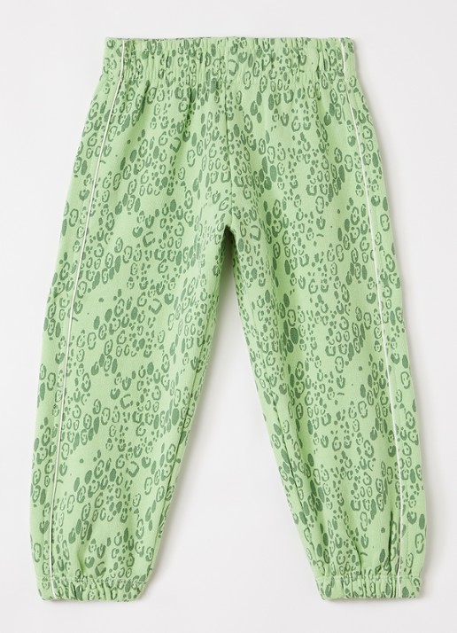 Mini Rodini Tapered fit joggingbroek met print - voorkant 5 groen