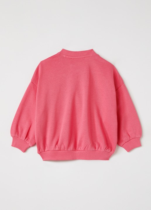 Mini Rodini The Milky Way sweater met print - voorkant 4 fuchsia
